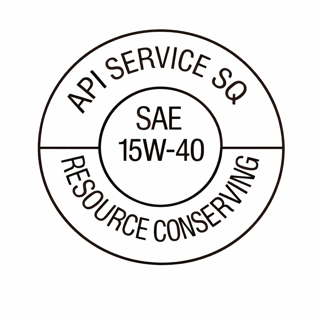 API Service SQ SAE 15W-40 Resource Conserving label